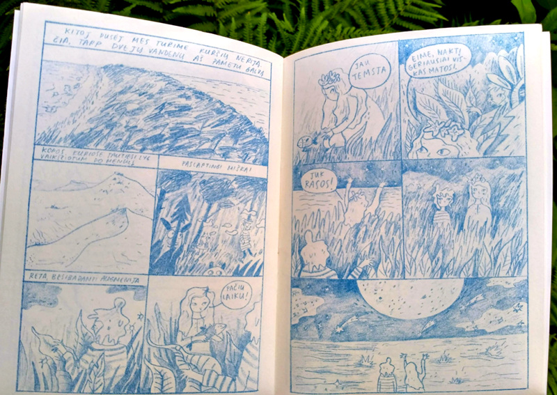 Viktorijos Ežiuko komikso „Memel Blues“ fragmentas („Kitokia grafika“, 2015)
